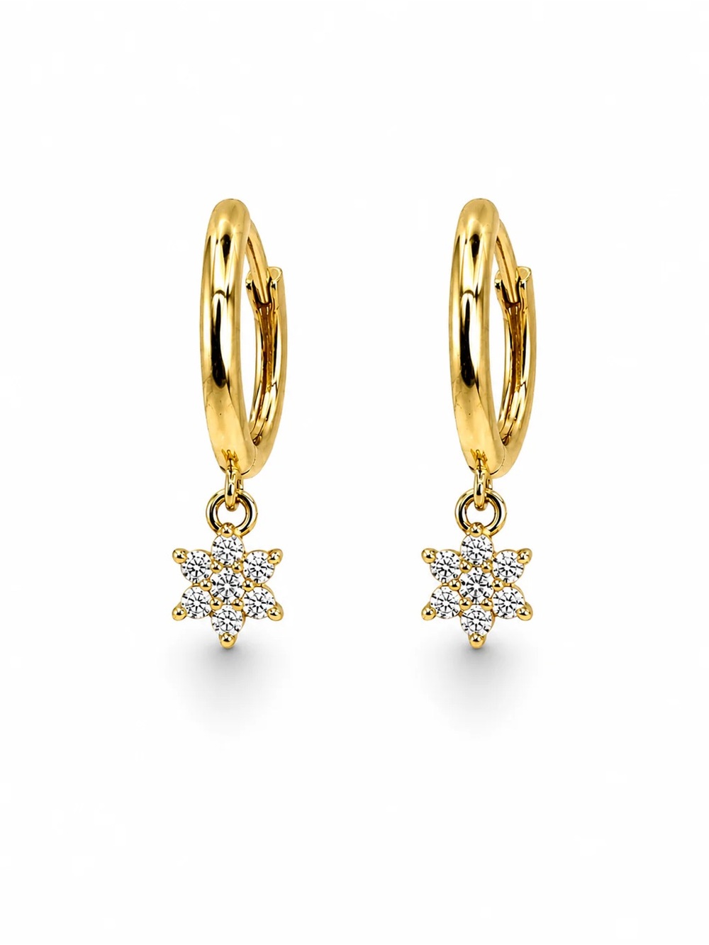Gold Flower Huggie (Style #19)